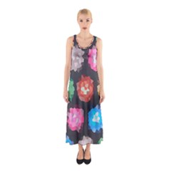 Background Colorful Abstract Sleeveless Maxi Dress
