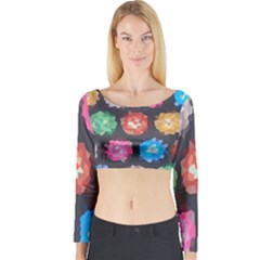 Background Colorful Abstract Long Sleeve Crop Top