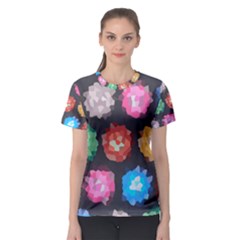 Background Colorful Abstract Women s Sport Mesh Tee