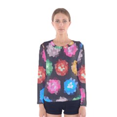 Background Colorful Abstract Women s Long Sleeve Tee