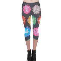 Background Colorful Abstract Capri Leggings 