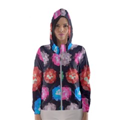 Background Colorful Abstract Hooded Windbreaker (Women)