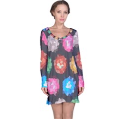Background Colorful Abstract Long Sleeve Nightdress