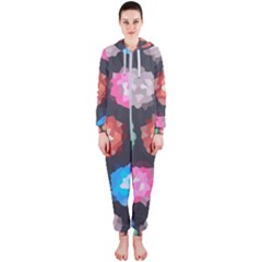 Background Colorful Abstract Hooded Jumpsuit (Ladies) 