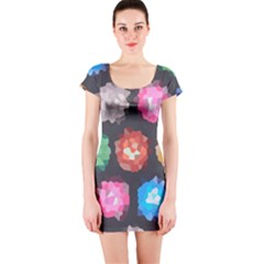 Background Colorful Abstract Short Sleeve Bodycon Dress by Nexatart