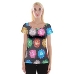 Background Colorful Abstract Cap Sleeve Tops