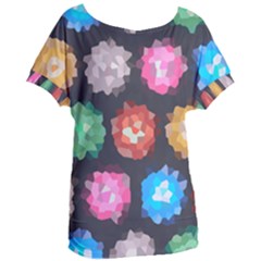 Background Colorful Abstract Women s Oversized Tee