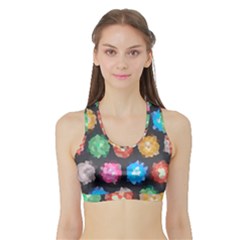 Background Colorful Abstract Sports Bra with Border
