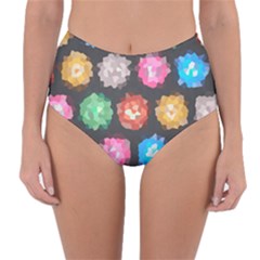 Background Colorful Abstract Reversible High-Waist Bikini Bottoms