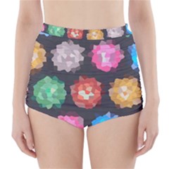 Background Colorful Abstract High-Waisted Bikini Bottoms