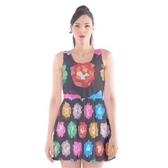 Background Colorful Abstract Scoop Neck Skater Dress