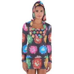 Background Colorful Abstract Long Sleeve Hooded T-shirt
