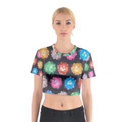 Background Colorful Abstract Cotton Crop Top