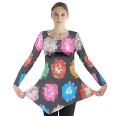 Background Colorful Abstract Long Sleeve Tunic 