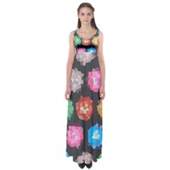 Background Colorful Abstract Empire Waist Maxi Dress