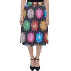 Background Colorful Abstract Folding Skater Skirt