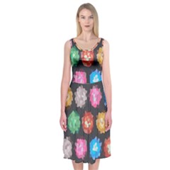 Background Colorful Abstract Midi Sleeveless Dress