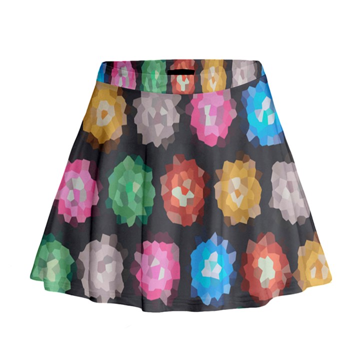 Background Colorful Abstract Mini Flare Skirt