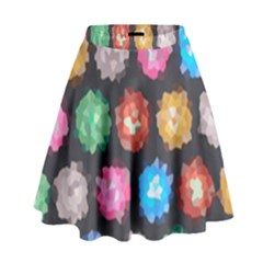 Background Colorful Abstract High Waist Skirt
