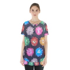 Background Colorful Abstract Skirt Hem Sports Top
