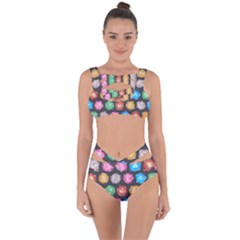 Background Colorful Abstract Bandaged Up Bikini Set 
