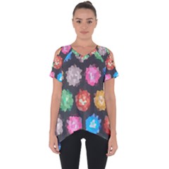 Background Colorful Abstract Cut Out Side Drop Tee