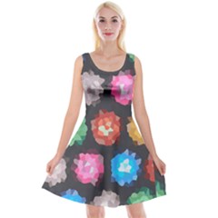 Background Colorful Abstract Reversible Velvet Sleeveless Dress