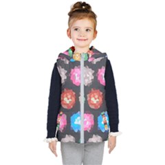 Background Colorful Abstract Kid s Hooded Puffer Vest