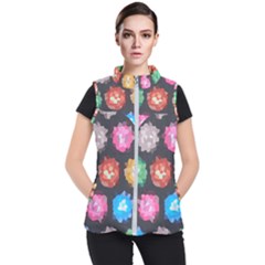 Background Colorful Abstract Women s Puffer Vest