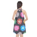 Background Colorful Abstract Halter Neckline Chiffon Dress  View2