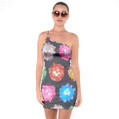Background Colorful Abstract One Soulder Bodycon Dress