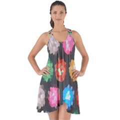 Background Colorful Abstract Show Some Back Chiffon Dress