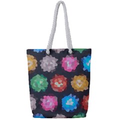 Background Colorful Abstract Full Print Rope Handle Tote (Small)