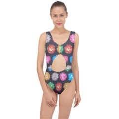 Background Colorful Abstract Center Cut Out Swimsuit