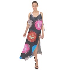 Background Colorful Abstract Maxi Chiffon Cover Up Dress