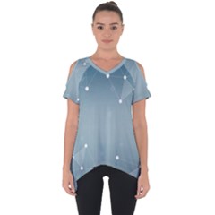 Background Abstract Line Cut Out Side Drop Tee