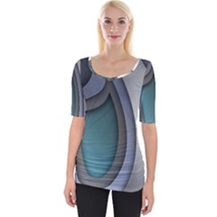 Abstract Background Abstraction Wide Neckline Tee