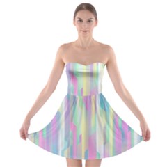 Background Abstract Pastels Strapless Bra Top Dress