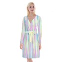 Background Abstract Pastels Long Sleeve Velvet Front Wrap Dress View1