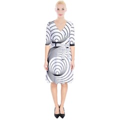 Spiral Eddy Route Symbol Bent Wrap Up Cocktail Dress