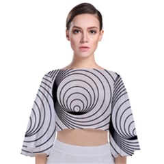 Spiral Eddy Route Symbol Bent Tie Back Butterfly Sleeve Chiffon Top by Nexatart