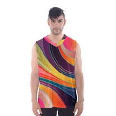 Abstract Colorful Background Wavy Men s Basketball Tank Top by Nexatart