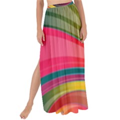 Abstract Colorful Background Wavy Maxi Chiffon Tie-up Sarong