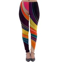 Abstract Colorful Background Wavy Lightweight Velour Leggings