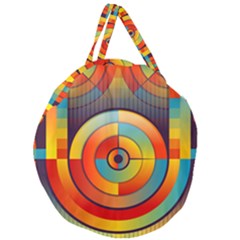 Background Colorful Abstract Giant Round Zipper Tote