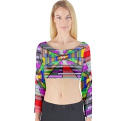 Art Vanishing Point Vortex 3d Long Sleeve Crop Top