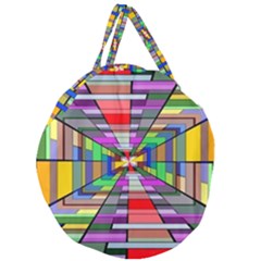 Art Vanishing Point Vortex 3d Giant Round Zipper Tote