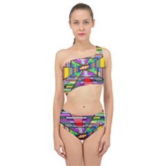 Art Vanishing Point Vortex 3d Spliced Up Two Piece Swimsuit