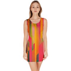 Background Abstract Colorful Bodycon Dress