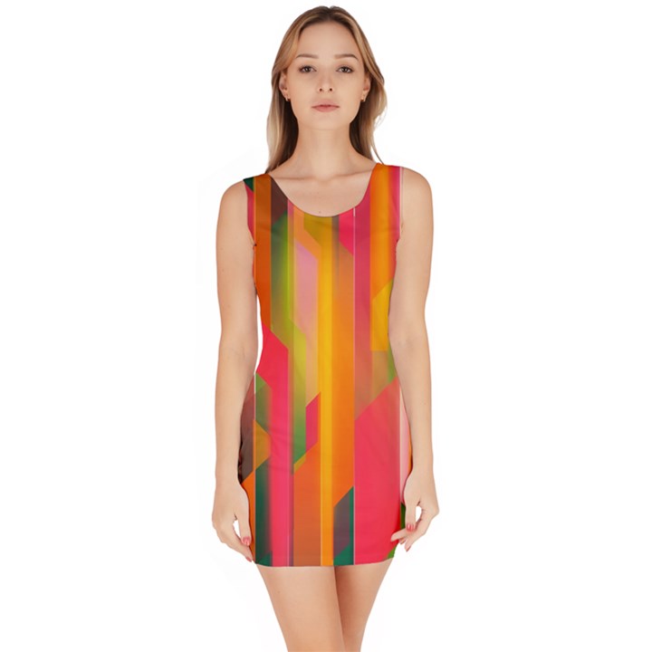 Background Abstract Colorful Bodycon Dress